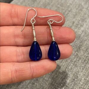 Elegant Blue Teardrop Earrings
